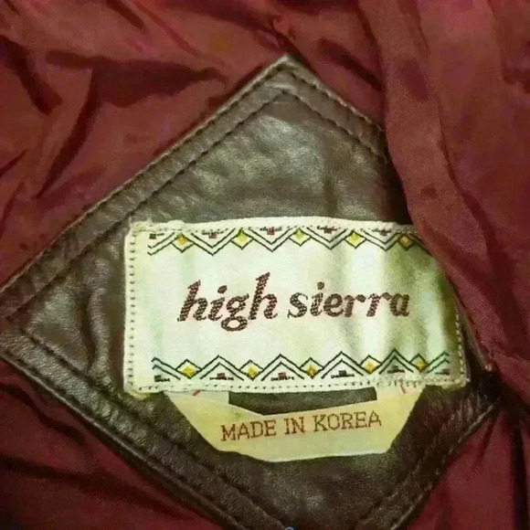 ‼️SOLD‼️ VINTAGE High Sierra Oxblood Genuine Leather Bomber Jacket Size 11-12 - Picture 10 of 10